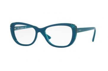 Image of Vogue VO5049 Progressive Prescription Eyeglasses 2432-52 - Dk Green/green Tr/glitter Frame