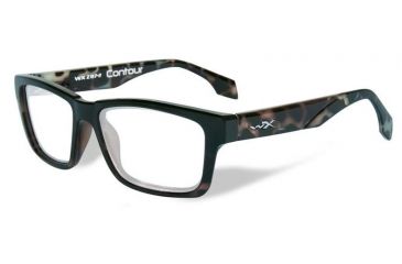 Image of Wiley X Contour Progressive Prescription Eyeglasses, Gloss Black Demi Frame, WSCON06PR