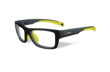 Image of Wiley X Crush Bifocal Prescription Sunglasses, Matte Grey / Neon Yellow Frame, YFCRS04BI