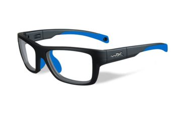 Image of Wiley X Crush Sunglasses, Matte Grey/ Blue Frame/ Clear, YFCRS05