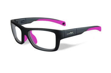 Image of Wiley X Crush Sunglasses, Matte Grey/ Depp Pink Frame/Clear, YFCRS03