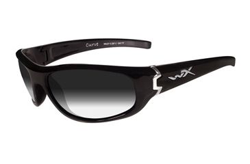 Image of Wiley X Curve Climate Control Sunglasses, LA Light Adjust Smoke Grey Lenses, Black Frame CCCUR05