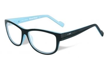 Image of Wiley X Marker Eyeglass Frame,Square,Gloss Black w/Sky Blue WSMAR05