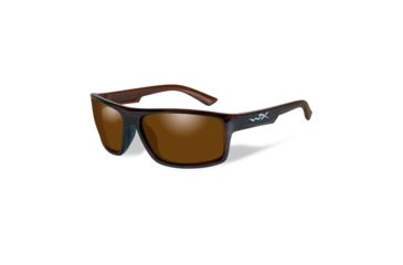 Image of Wiley X Peak Single Vision Prescription Sunglasses, Gloss Layered Tortoise Frame, ACPEA04SV