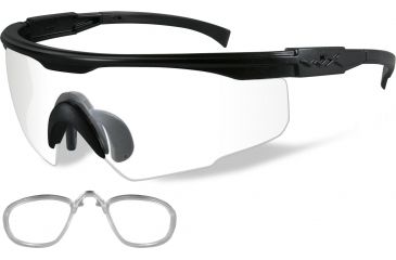 Image of Wiley X PT-1 Sunglasses - Matte Black Frame w/ 3 Lens Package (Smoke Grey, Clear, Light Rust) w/ RX Insert PT-1SCLRX