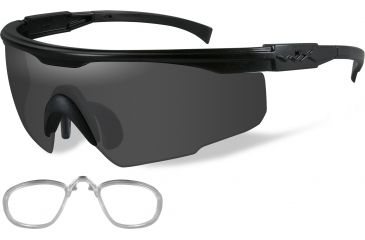 Image of Wiley X PT-1 Sunglasses - Matte Black Frame w/ Smoke Grey Lens w/ RX Insert PT-1SRX