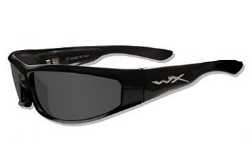 Image of Wiley X REVOLVR Sun Glasses - Smoke Lens / Gloss Black Frame SSREV1