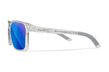Image of Wiley X WX Alfa Sunglasses, Gloss Clear Crystal Frame, Captivate Polarized Blue Mirror Lens, AC6ALF09