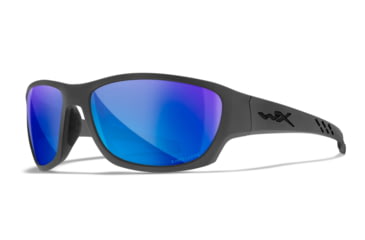 Image of USED Wiley X WX CLIMB Sunglasses, Captivate Polarized Blue Mirror/ Matte Grey Frame, ACCLM09, EDEMO1