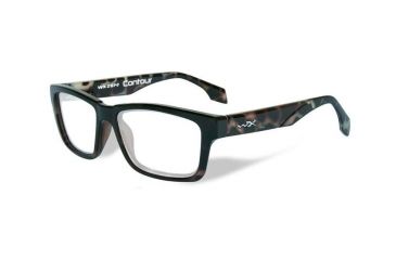 Image of Wiley X WX Contour Single Vision Prescription Eyeglasses, Gloss Black Demi Frame, WSCON06SV