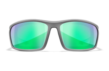 Image of Wiley X WX Grid Sunglasses, Captivate Pol Green Mirror Lenses, CCGRDPGM