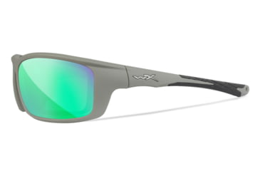 Image of Wiley X WX Grid Sunglasses, Captivate Pol Green Mirror Lenses, CCGRDPGM
