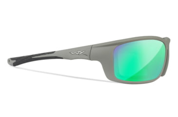 Image of Wiley X WX Grid Sunglasses, Captivate Pol Green Mirror Lenses, CCGRDPGM
