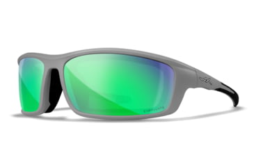 Image of Wiley X WX Grid Sunglasses, Captivate Pol Green Mirror Lenses, CCGRDPGM