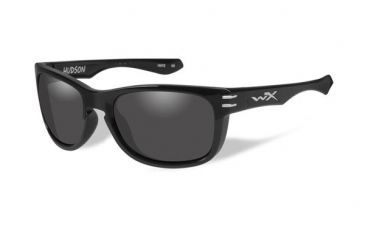 Image of Wiley X WX Hudson Progressive Prescription Sunglasses, Gloss Black Frame, ACHUD03FPR