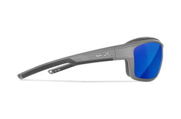 Image of Wiley X WX Ozone Sunglasses, Matte Grey Frame, Captivate Polarized Blue Mirror Lens, CCOZN09