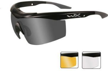 Image of Wiley X WX Talon Sunglasses, Matte Black Frame, Smoke/Clear/Light Rust Lenses CHTAL2