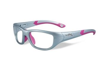 Image of Wiley X WX Victory Single Vision Prescription Sunglasses, Silver/Magenta Frame, YFVIC01SV