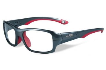 Image of Wiley X Fierce Progressive Prescription Sunglasses, Dark Silver / Red Frame, YLFFIE02PR