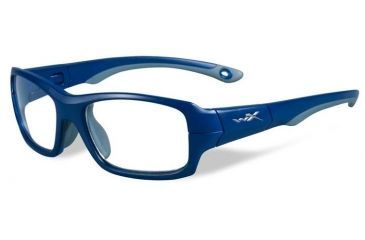 Image of Wiley X Youth Force Fierce Sunglasses,Matte Blue Indigo/Grey Frame,Clear Lens YFFIE01