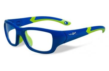 Image of Wiley X Flash Bifocal Prescription Sunglasses, Royal Blue/Lime Green Frame, YFFLA02BI