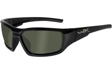 Image of Wiley X Censor Sunglasses - Polarized Smoke Green Lens/Gloss Black Frame SSCEN04