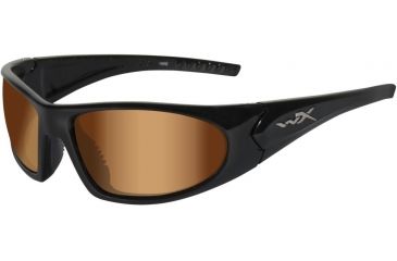 Image of Wiley X Zen - Bronze Flash/Crimson Brown Tint Lens w/Gloss Blk Frame ACZEN01