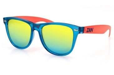 Image of Zanheadgear Minty Sunglass,Blue/Orange Frame,Smoked Yellow Mirror Lense, Blue, One Size Fits Most EZMT05