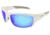 Angler Eyes Amerberjack Sunglasses, Shiny White Frame, Smoke Polarized with Blue Mirror Flash Lens, Polarized, 10222160.FGX