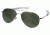 AO Flight Gear General Sunglasses, Bayonet, Silver Frame, Green Glass Lenses, 52mm, 30602