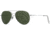 AO General Sunglasses, Silver, Calobar Green SkyMaster Glass Lenses, Polarized, 58-14-145 B52.5, GEN258STSMGNG-P