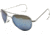 AO II 8-Base Sunglasses, Silver, Comfort Cable, Blue Mirror Poly Lens, 55mm, Sm/Med S-BMP-CC-55