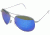 Ao Ii 8 Base Sunglasses Silver Wire Spatula Blue Mirror Poly Lens 58mm Large S Bmp Ws 58