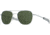 AO Original Pilot Sunglasses, Matte Silver Frame, 57 mm Calobar Green SkyMaster Glass Lenses, Bayonet Temple,738921550303
