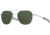 AO Original Pilot Sunglasses, Matte Silver Frame, 52 mm Calobar Green SkyMaster Glass Lenses, Bayonet Temple, Polarized, 738921550112