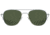 AO Original Pilot Sunglasses, Matte Silver Frame, 52 mm Calobar Green SkyMaster Glass Lenses, Bayonet Temple, Polarized, 738921550112