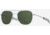 AO Original Pilot Sunglasses, Silver Frame, Calobar Green SkyMaster Glass Lenses, Bayonet Temple, 55-20-140, OP-255BTCLGNG
