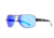 Calcutta Regulator Sunglasses Black Wire Frame Blue Mirror Lens 64mm Lens, RG1BM