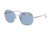 Coach L1062 HC7091 Sunglasses 900180-56 - Silver Frame, Solid Blue Lenses