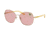 Coach L1062 HC7091 Sunglasses 900584-56 - Light Gold Frame, Grape Solid Lenses