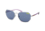 Coach L1063 HC7092 Sunglasses 900180-56 - Silver Frame, Solid Blue Lenses