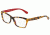 Dolce&Gabbana CONTEMPORARY DG3215 Single Vision Prescription Eyeglasses 2893-52 - Top Havana On Red Frame