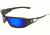 Brazeau Safety Glasses - Black Frame, Blue Mirror Lens XB118