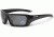 ESS Rollbar Ballistic Sunglasses,Black Frame w/Silver ESS Logo,Polarized  Mirrored Gray Lens EE9018-04