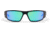 Gatorz Magnum Sunglasses, Asian Fit, Black Frame, Brown Polarized w/ Green Mirror Lens, AF-MAGBLK03P-G