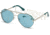 Guess GU7607 Sunglasses - Shiny Light Nickel Tin Frame Color, Blue Lens Color