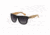 Hang Ten Gold Surf Woody Sunglasses, Matte Black Pine Wood/Green Lens 4002400