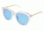 Nicole Miller Roosevelt Sunglasses - Frame Crystal/Gold, Lens Color Blue Mirror, Size 51/21mm NMROOSEVELT03