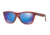 Oakley Frogskins OO9013 Single Vision Prescription Sunglasses OO9013-9013B7-55 - Lens Diameter 55 mm, Frame Color Matte Red Woodgrain