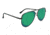 Optic Nerve One Flatscreen Sunglasses, Shiny Gunmetal Frame, Polarized Smoke with Green Mirror Lens 18050